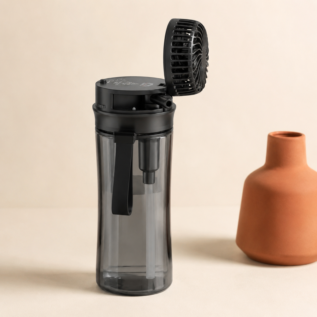 2-in-1 Water Bottle with Built-In Fan
