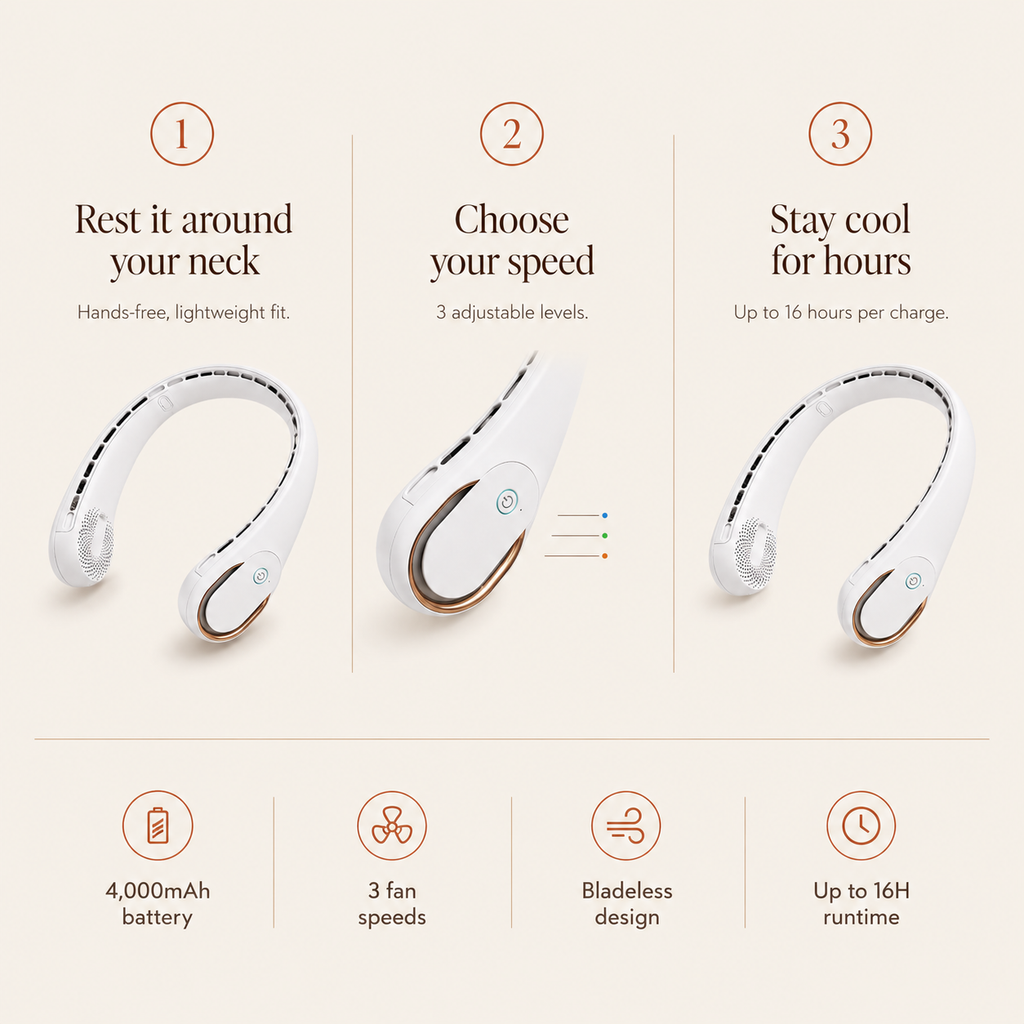 Bladeless Wearable Neck Fan