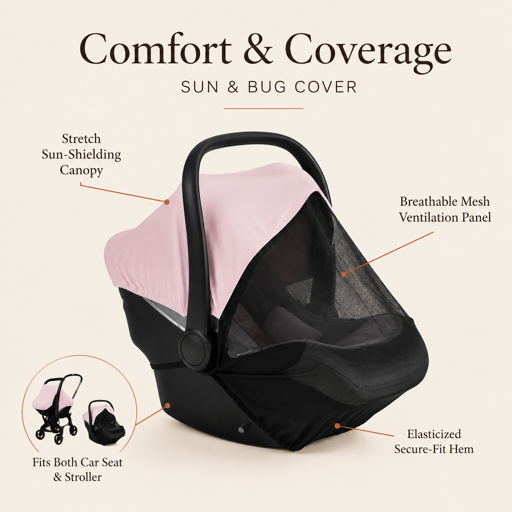 Breathable Sun & Bug Shield Car Seat Cover
