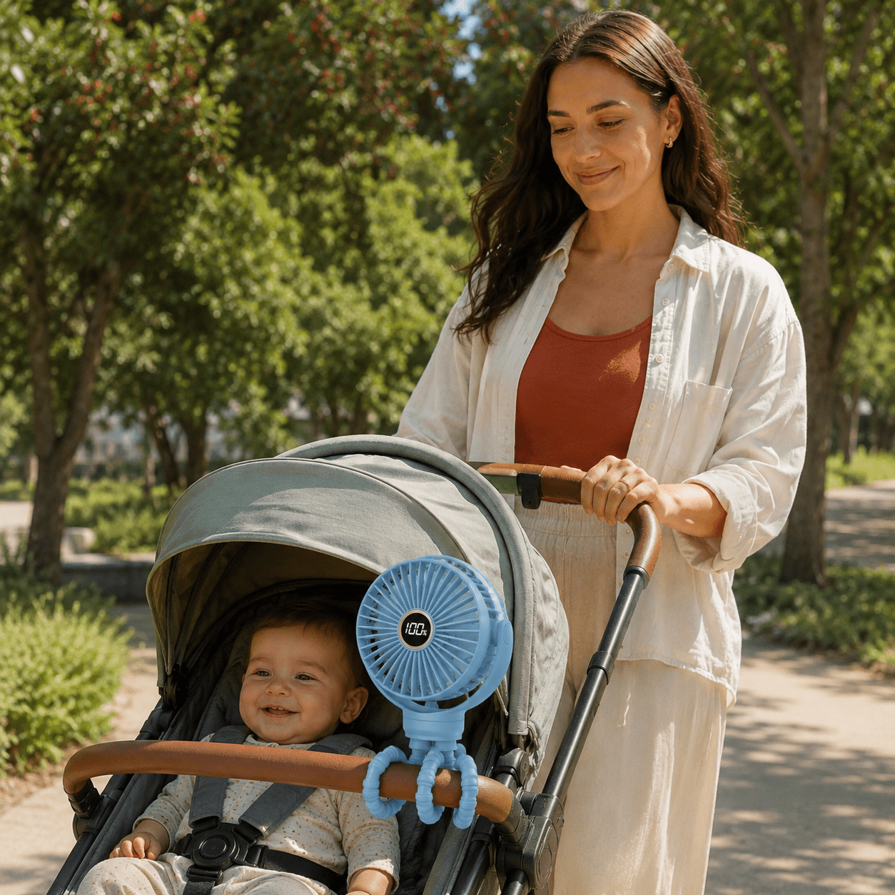 Clip-On Portable Fan with LED Display - DUCANTA