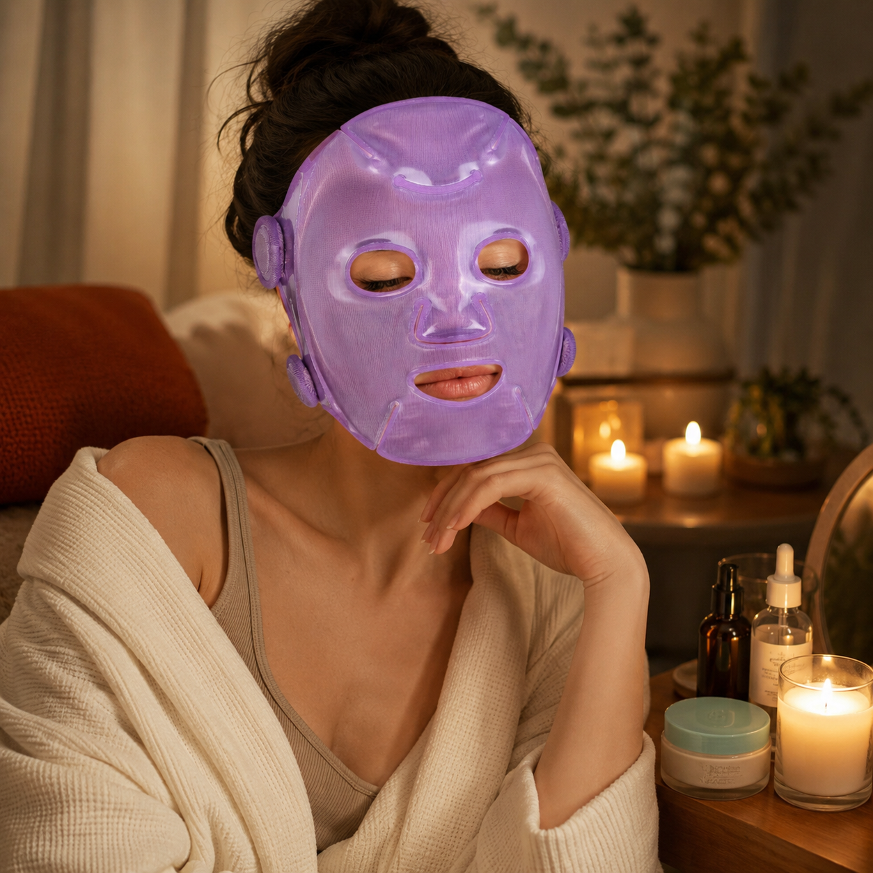 Cooling Face & Eye Mask Set with Carry Bag