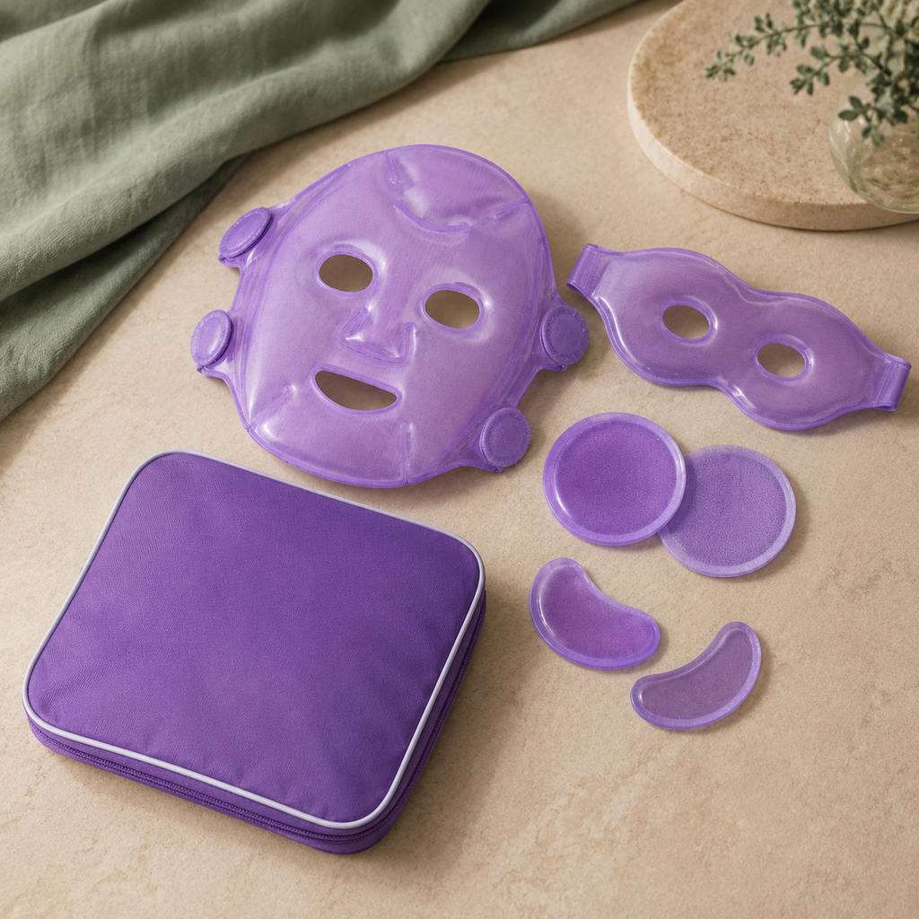 Cooling Face & Eye Mask Set with Carry Bag
