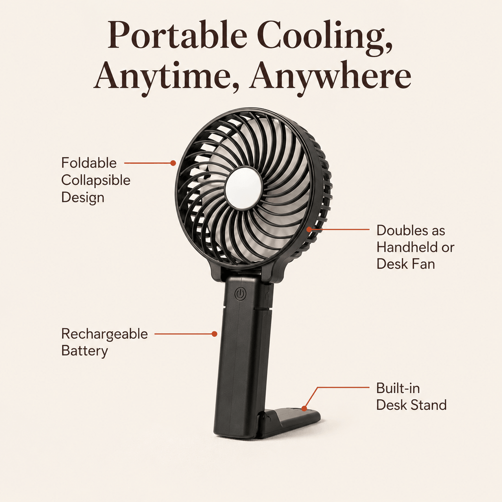 Foldable Handheld & Desk Fan - DUCANTA
