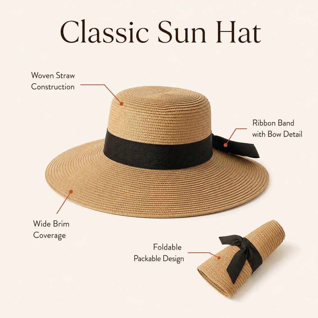 Foldable Straw Beach Hat