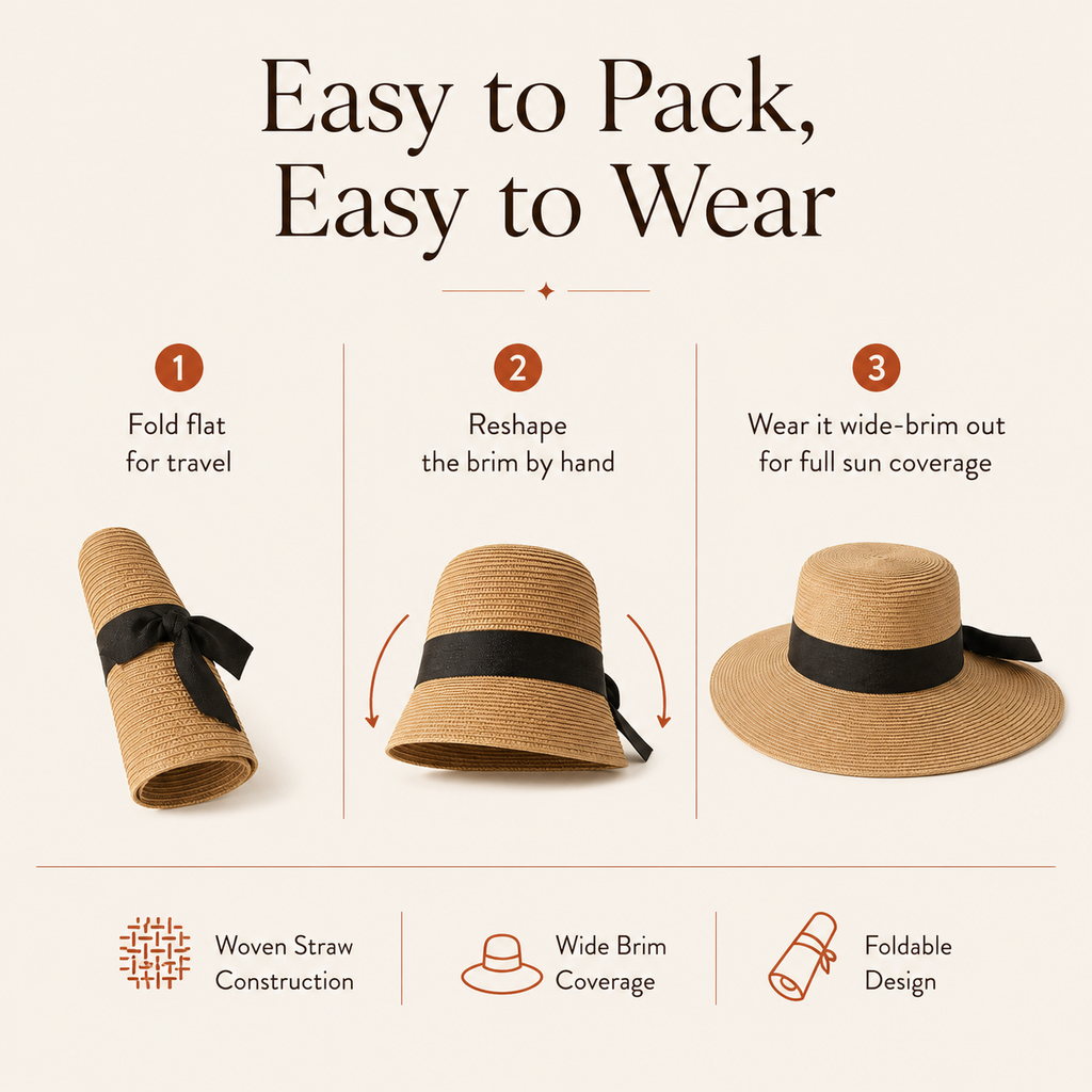 Foldable Straw Beach Hat