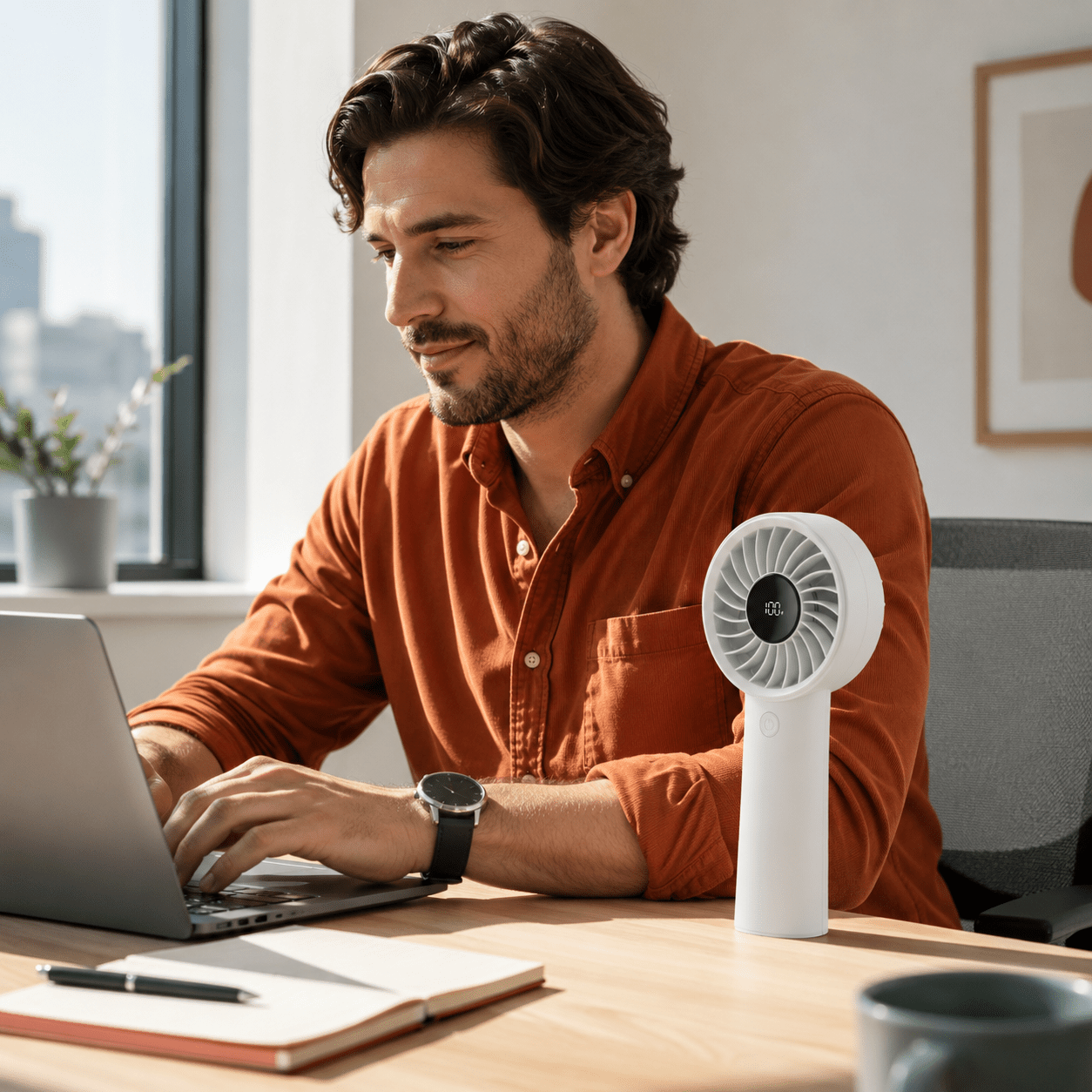 Handheld & Desk Fan with LED Display - DUCANTA