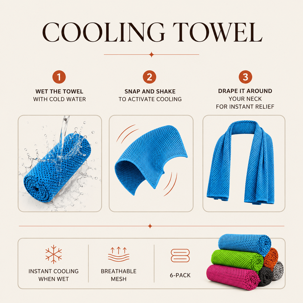 Instant Cooling Towel (6-Pack) - DUCANTA