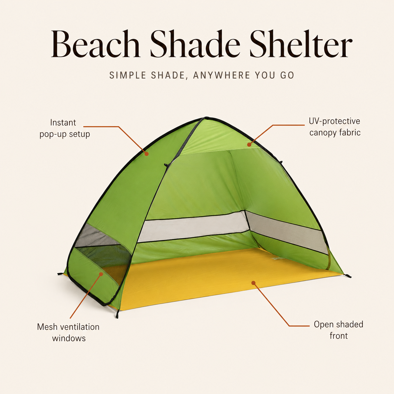 Pop-Up Beach Tent with UV Protection