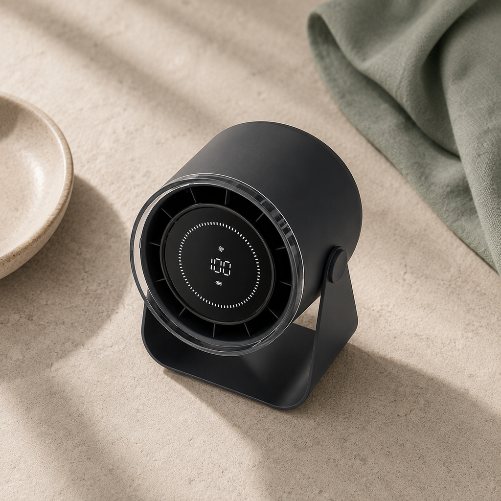 Portable Desk Fan with Digital Display