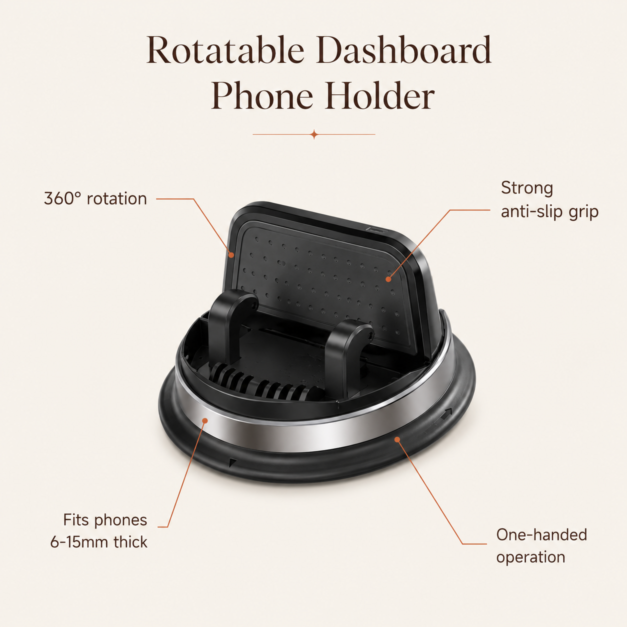 Rotatable Dashboard Phone Holder