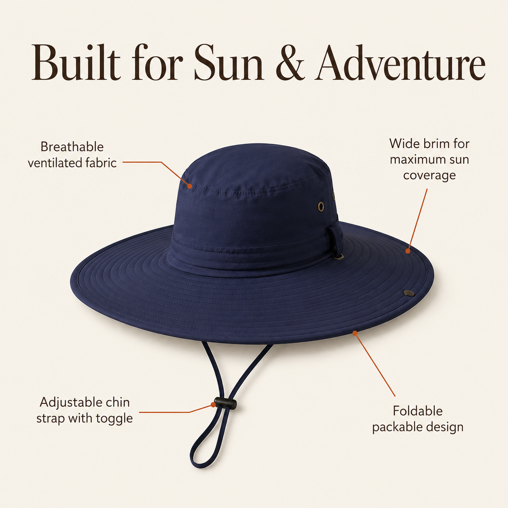 Wide Brim UV Protection Bucket Hat