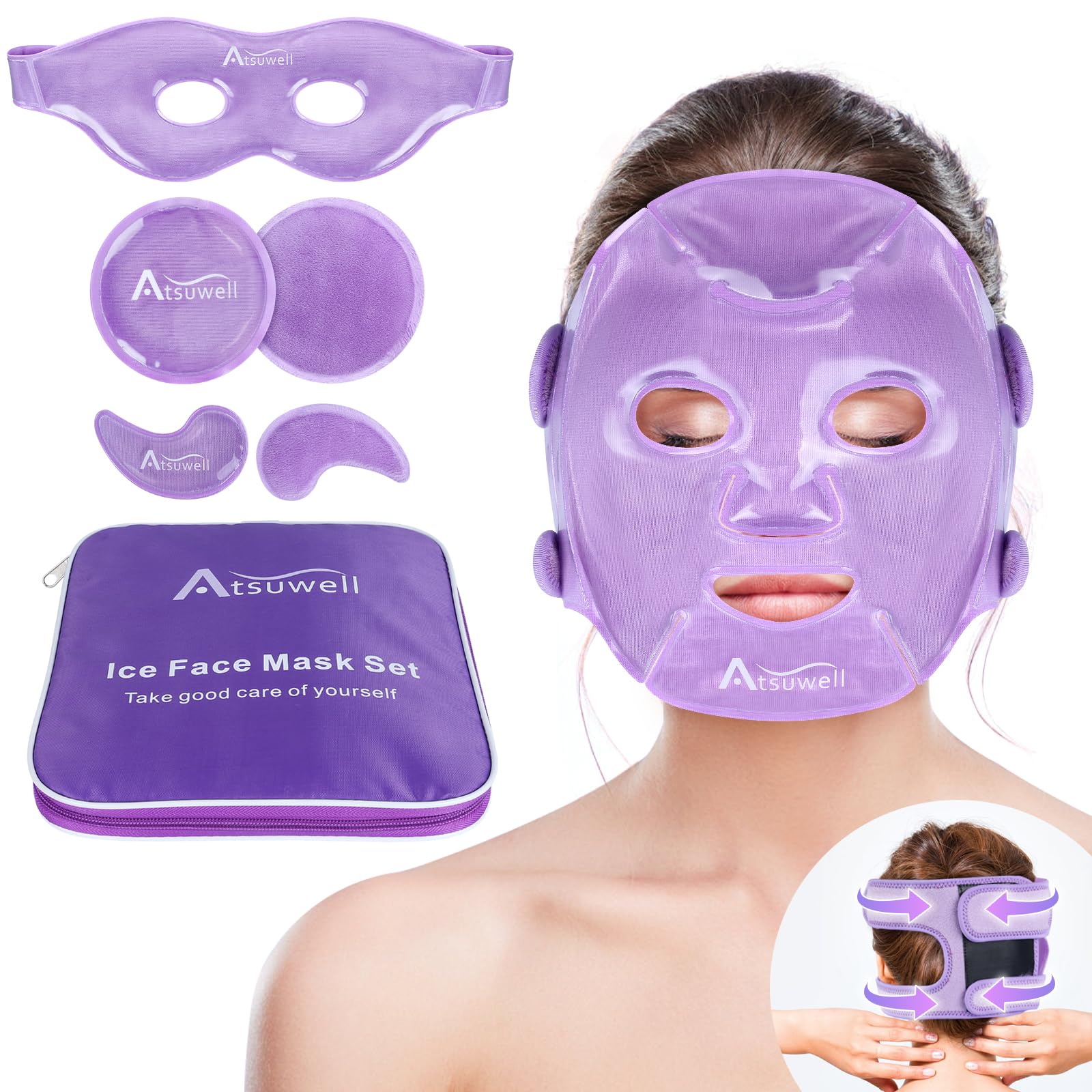 Cooling Face & Eye Mask Set with Carry Bag