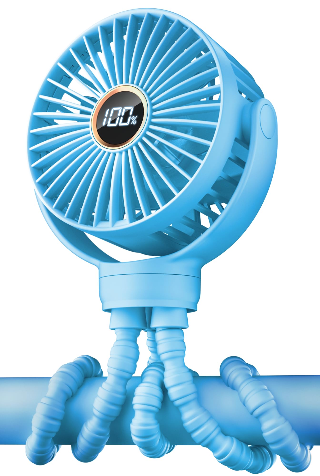 Clip-On Portable Fan with LED Display